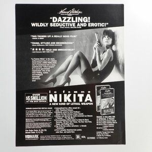 La Femme Nikita VTG 90s Original Movie Poster Promo Flyer 8.5x11 Anne Parillaud